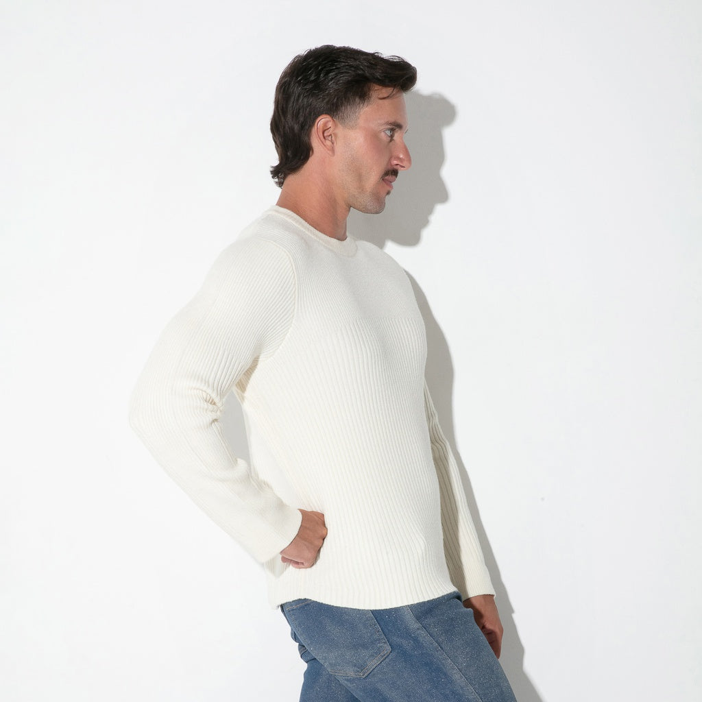 Code22 Ribbed Cream Sweater