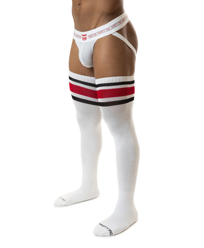 Nasty Pig Hook'd Up Thigh High Socks - OSFA White