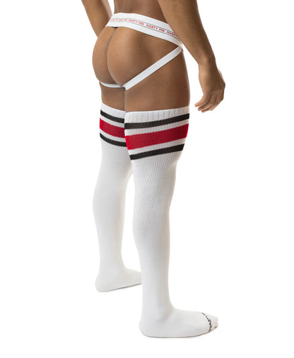 Nasty Pig Hook'd Up Thigh High Socks - OSFA White