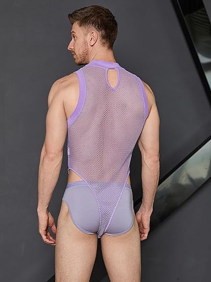 Fishnet Mock Neck Body Suit