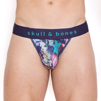 Skull & Bones Floral Thong