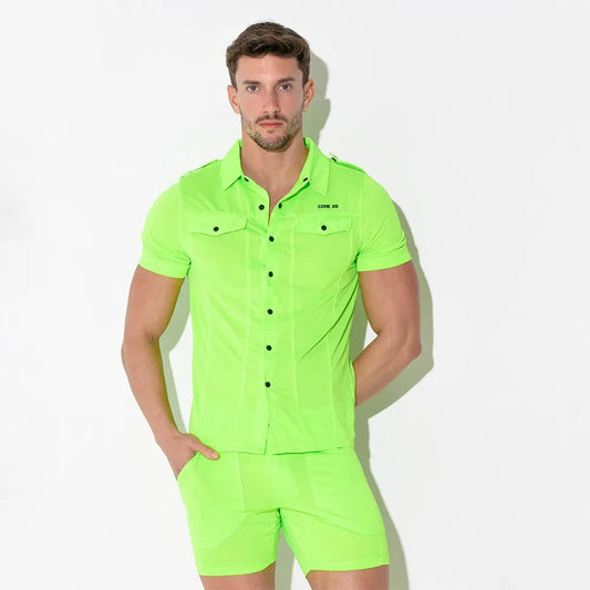 Code22 Vivid Button Up Tee