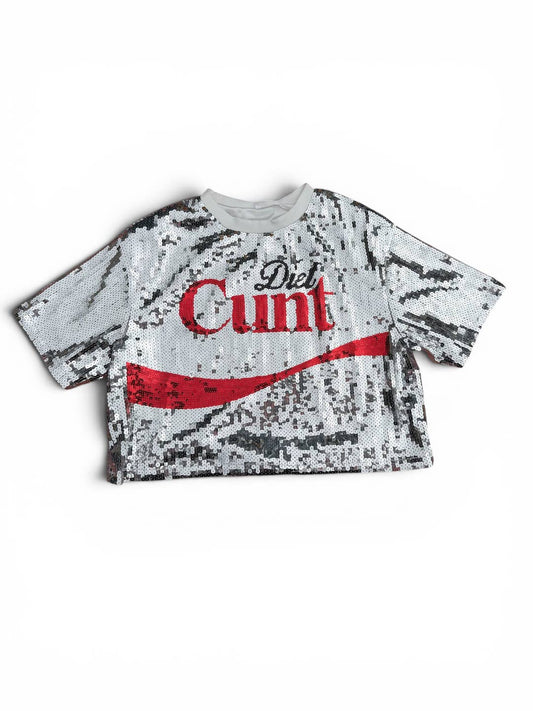 Diet Cunt Sequin Square Cut Tee