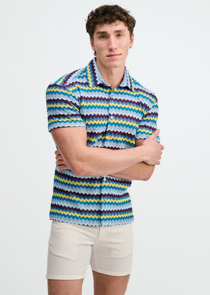 St33le Open Knit Chevron SS Shirt
