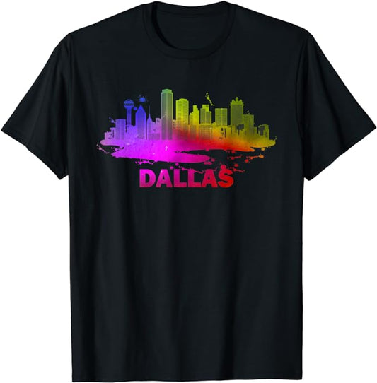 Dallas Rainbow Skyline Tee