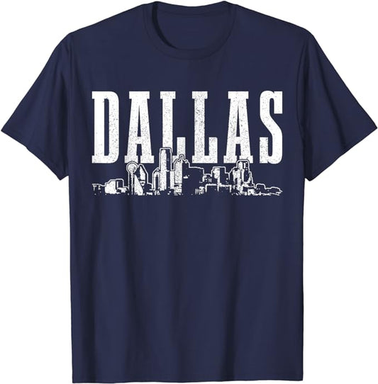 Dallas Navy Skyline Graphic Tee