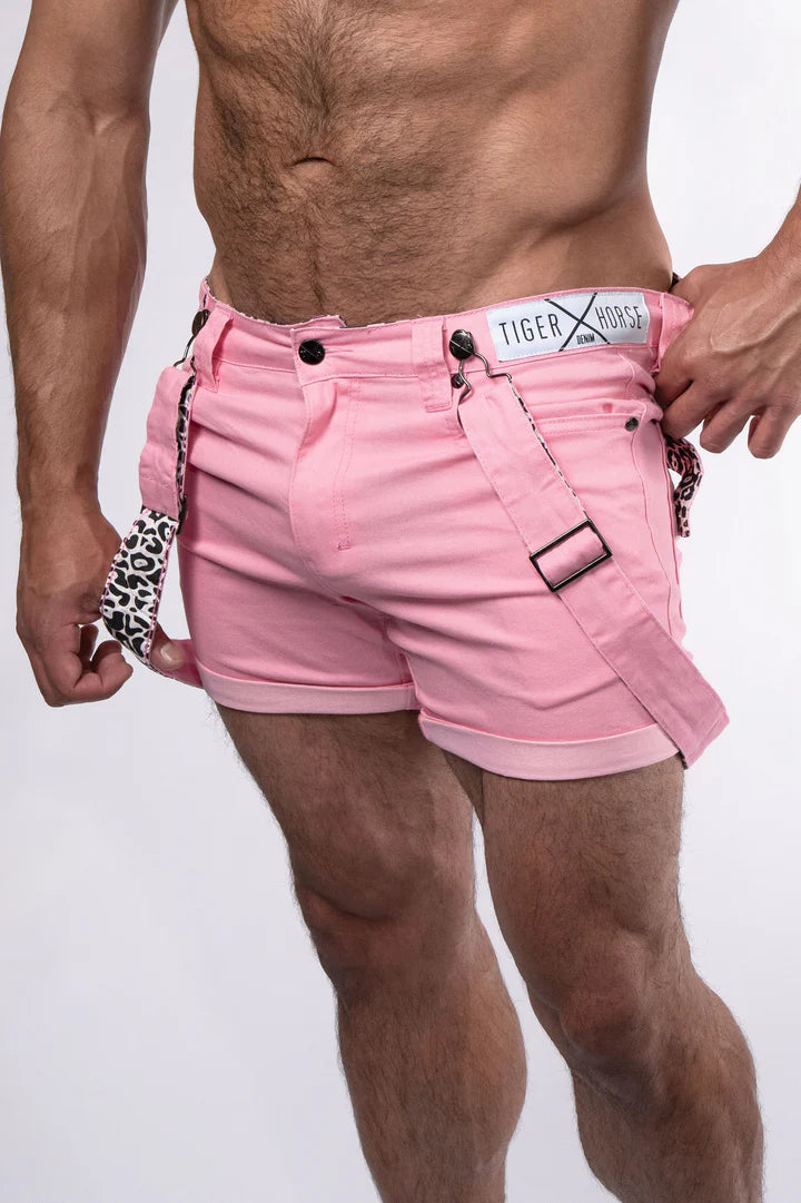 Tiger Horse Jungle Collection Suspender Short w/ Leopard Print Lining