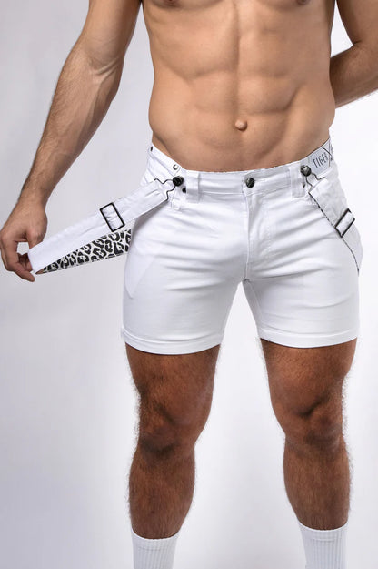 Tiger Horse Jungle Collection Suspender Short w/ Leopard Print Lining