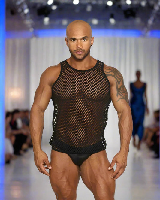 Black Unicorn Fishnet Muscle Tanks