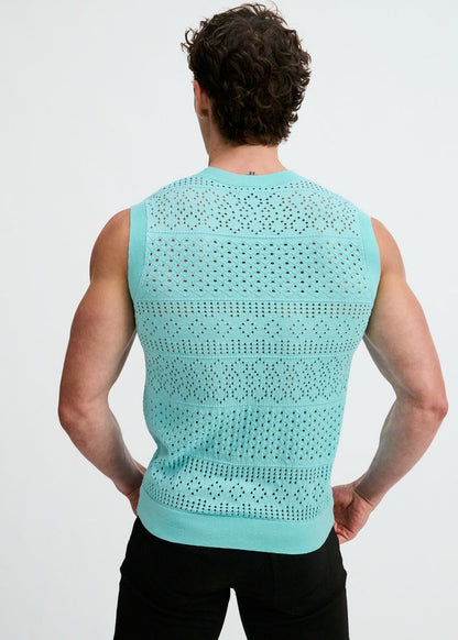 St33le Pointelle Open Knit Vest