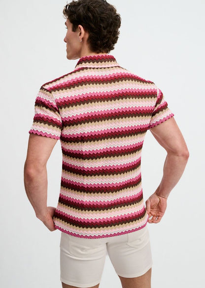 St33le Open Knit Chevron SS Shirt