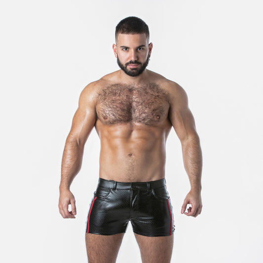 Locker Gear Punch Hole Leatherette Shorts