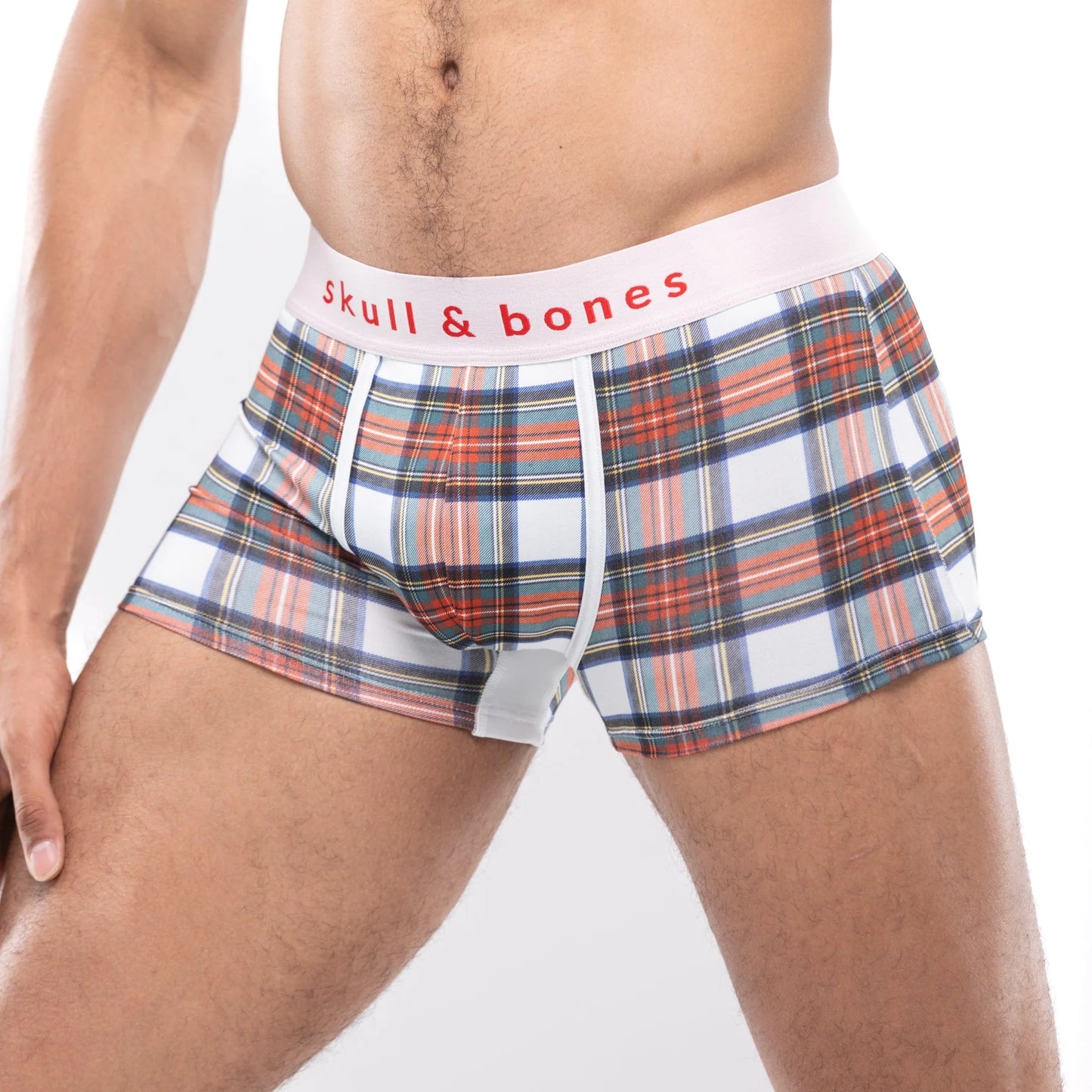 Skull & Bones Tartan Plaid White Collection