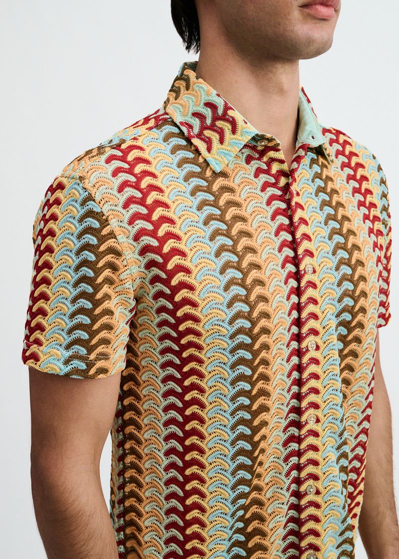 St33le Mirage/Yolk Arrow Stripe Knit SS Shirt