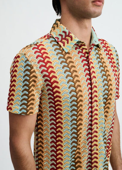 St33le Mirage/Yolk Arrow Stripe Knit SS Shirt