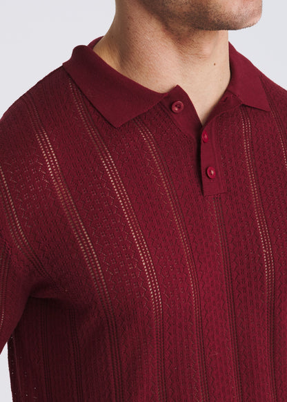 Postmarc Merlot Pointelle Knit Shirt