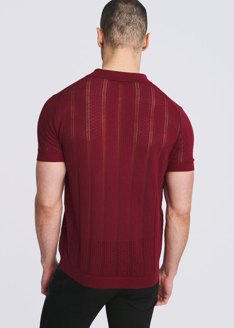 Postmarc Merlot Pointelle Knit Shirt