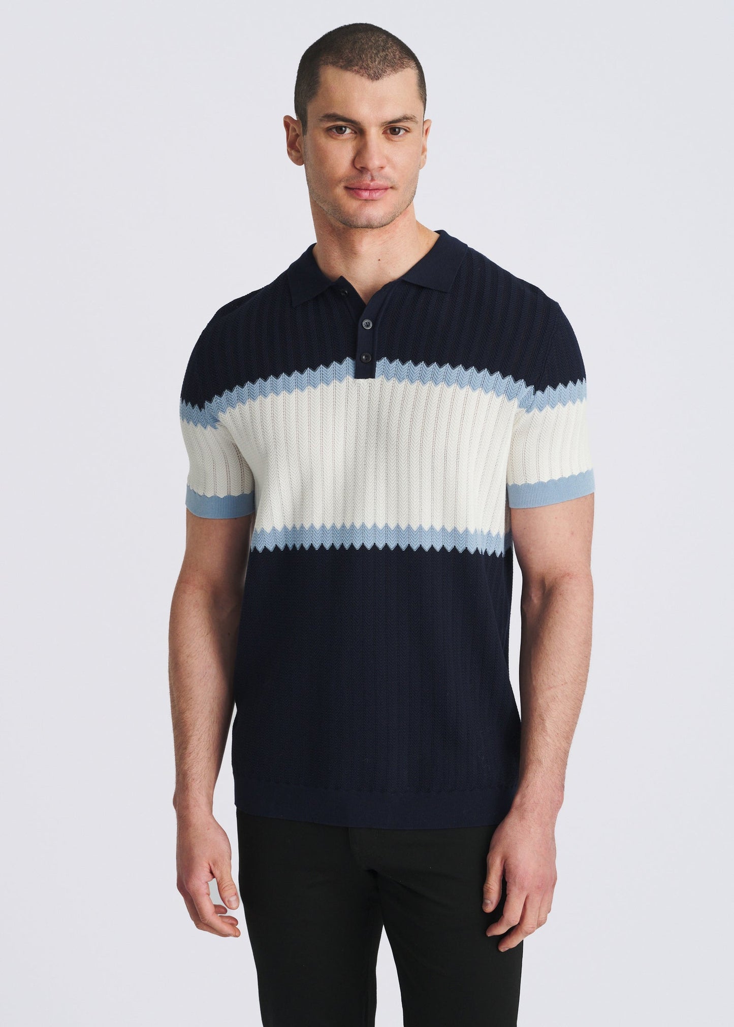 Postmarc Marina Color Block Silk/Tencel Polo