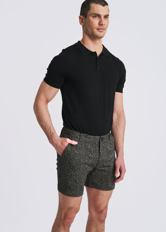 Postmarc Black Herringbone Jacquard 6" Short