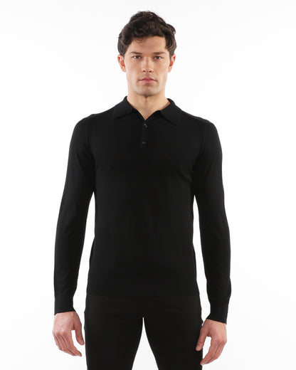 PostMarc Black 3 Button Lightweight Knit Sweater