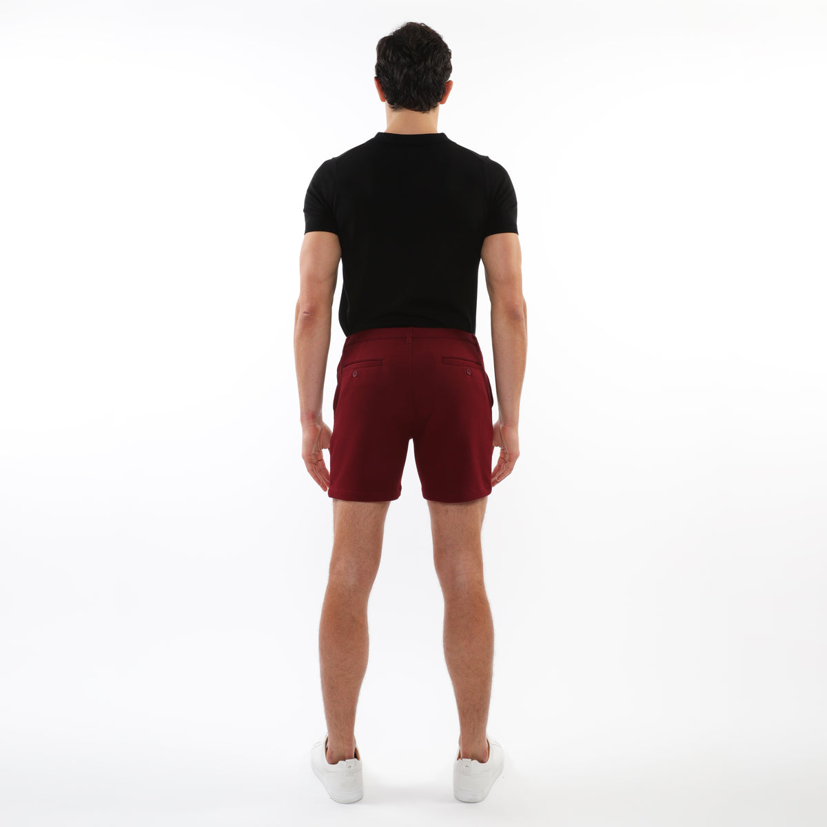 Postmarc Maroon 6" Textured Stretch Knit Chino Shorts
