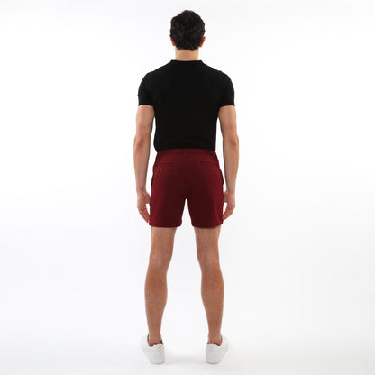 Postmarc Maroon 6" Textured Stretch Knit Chino Shorts