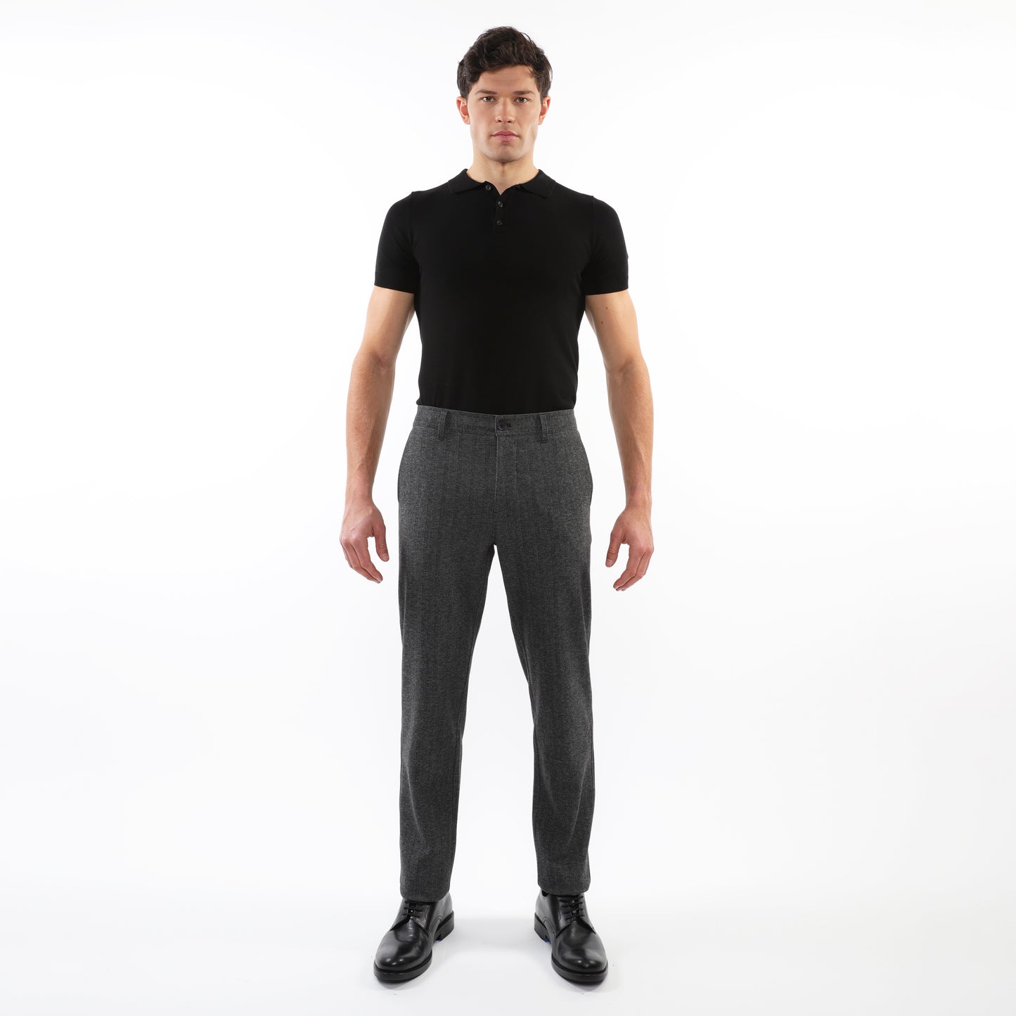 PostMarc Charcoal Herringbone Stretch Knit Pant