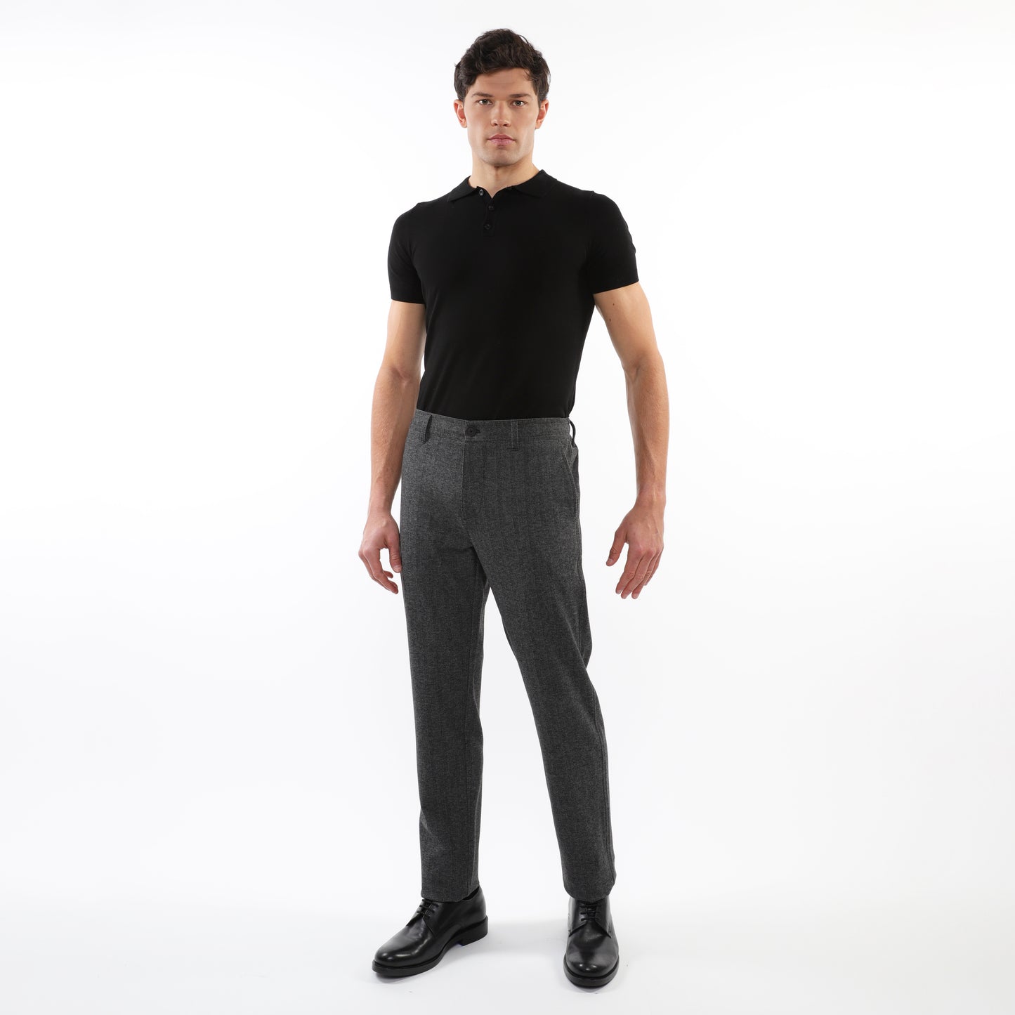 PostMarc Charcoal Herringbone Stretch Knit Pant