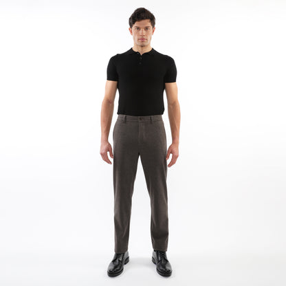 PostMarc Espresso Micro-Check Stretch Knit Pant