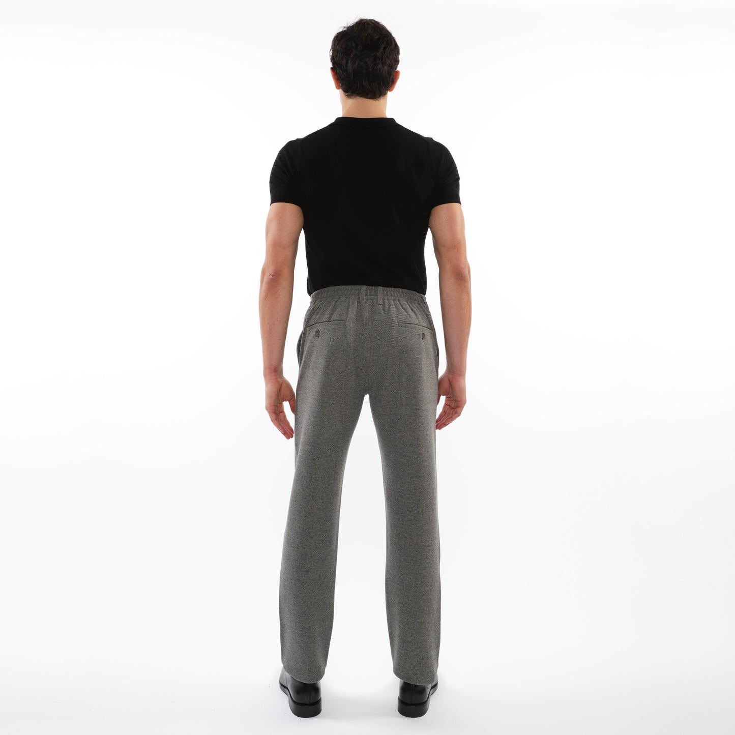 PostMarc Grey Wool-Look Stretch Knit Pant