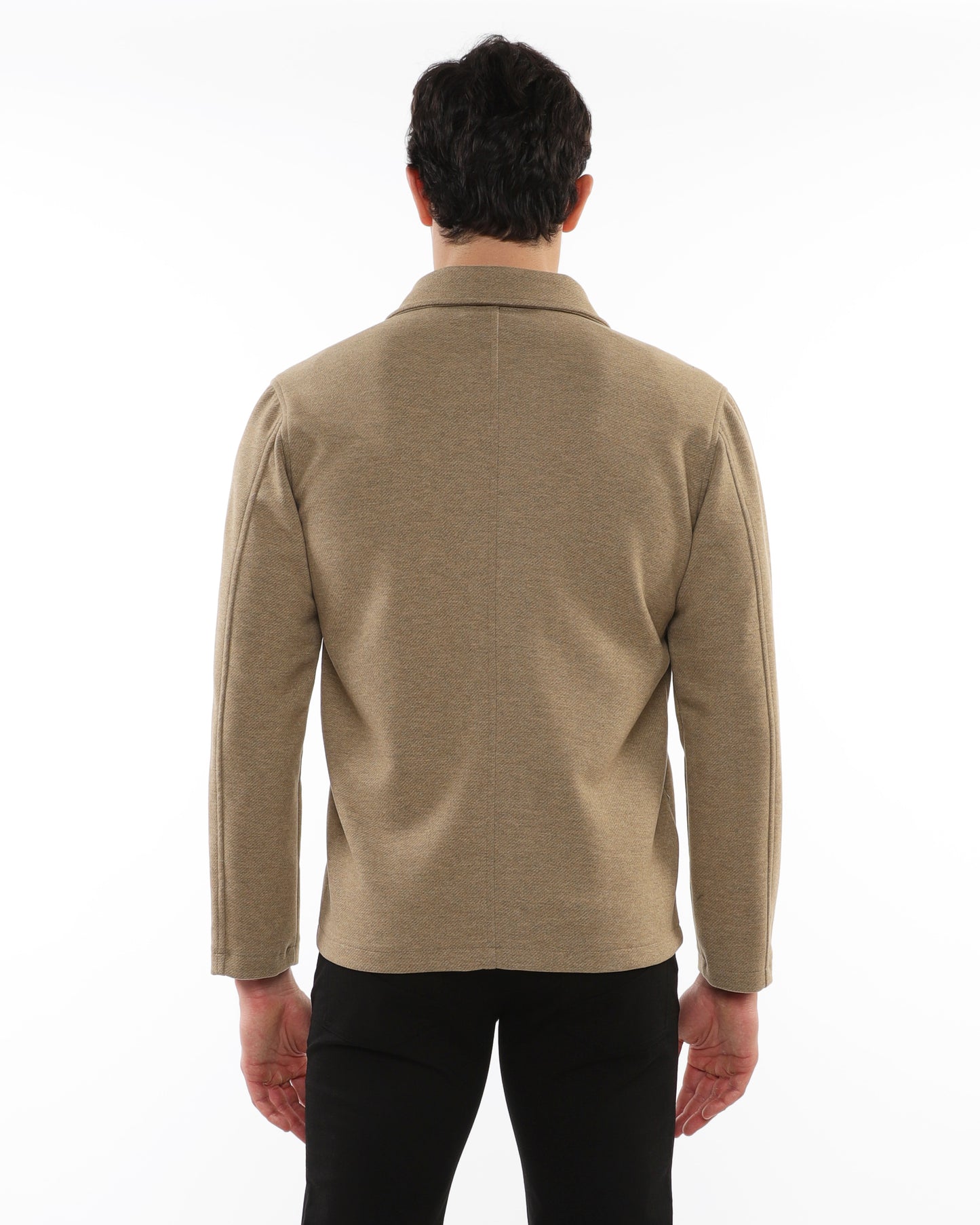 PostMarc Camel Wool-Look Stretch Knit Jacket