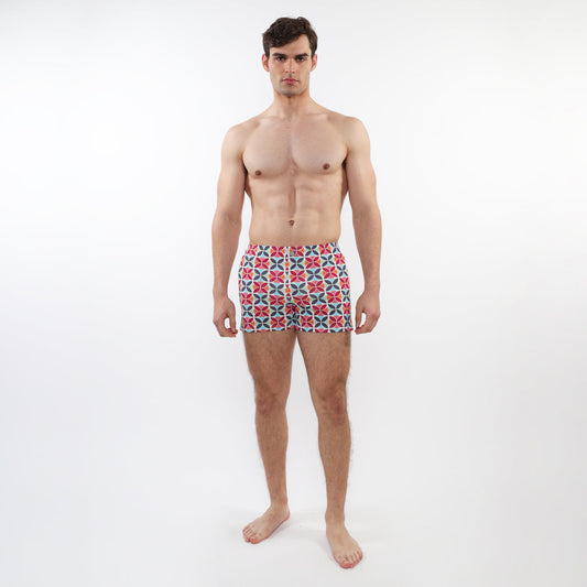 Postmarc Forst/Wine Printed Seersucker Swim Short