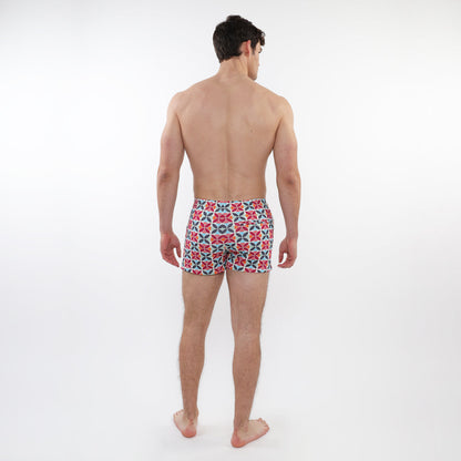 Postmarc Forst/Wine Printed Seersucker Swim Short