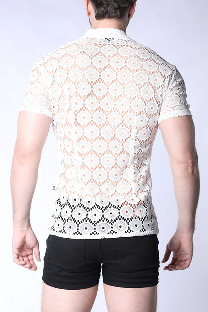 Timoteo Palermo Button Down Mesh Shirt