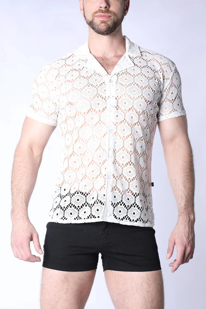 Timoteo Palermo Button Down Mesh Shirt
