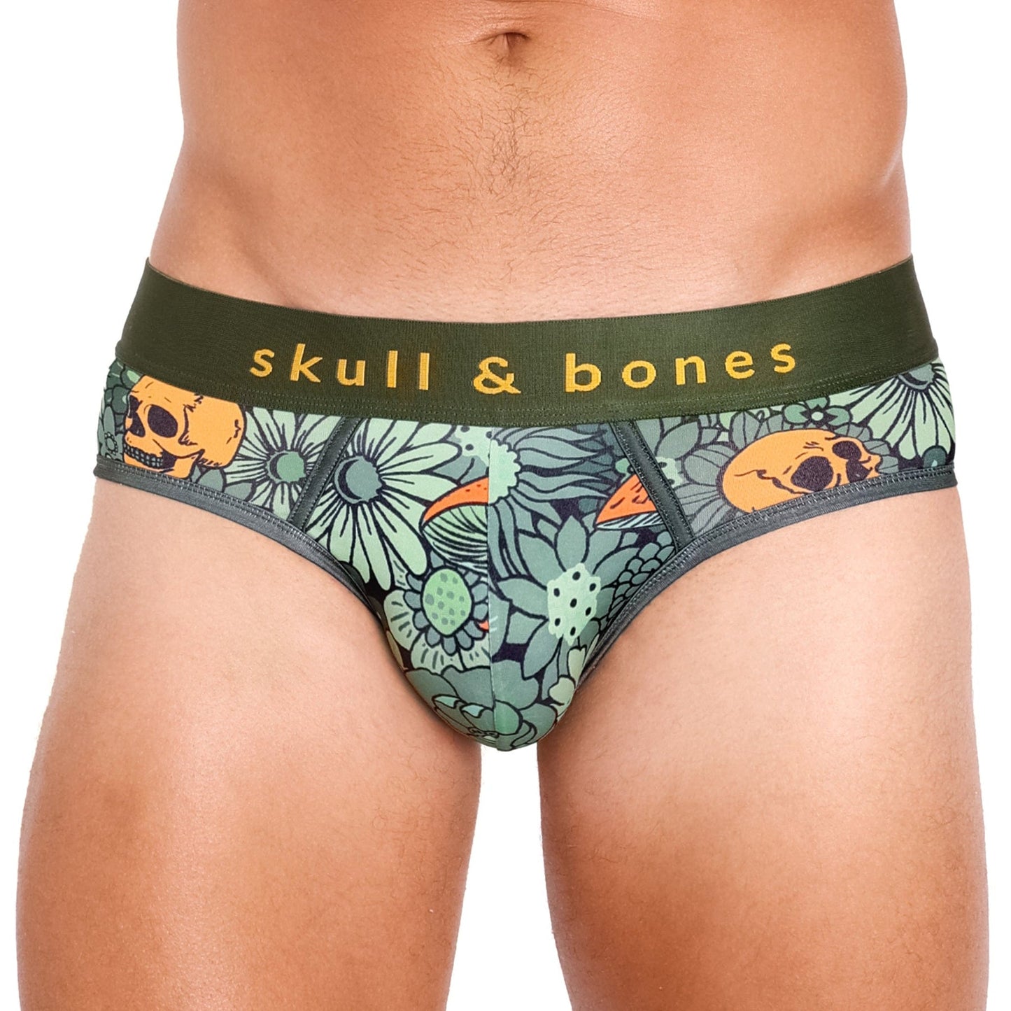 Skull & Bones Groovy Floral Mushroom Brief