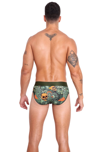 Skull & Bones Groovy Floral Mushroom Brief