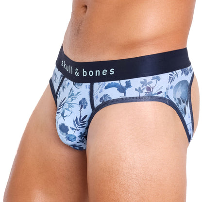 Skull & Bones Dutch Floral Sky Blue Peek-A-Boo Jock