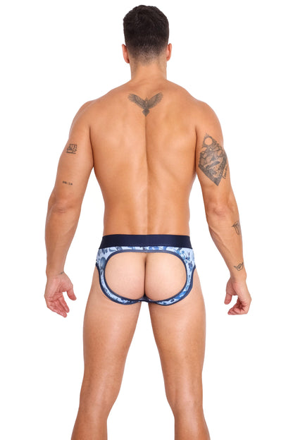 Skull & Bones Dutch Floral Sky Blue Peek-A-Boo Jock