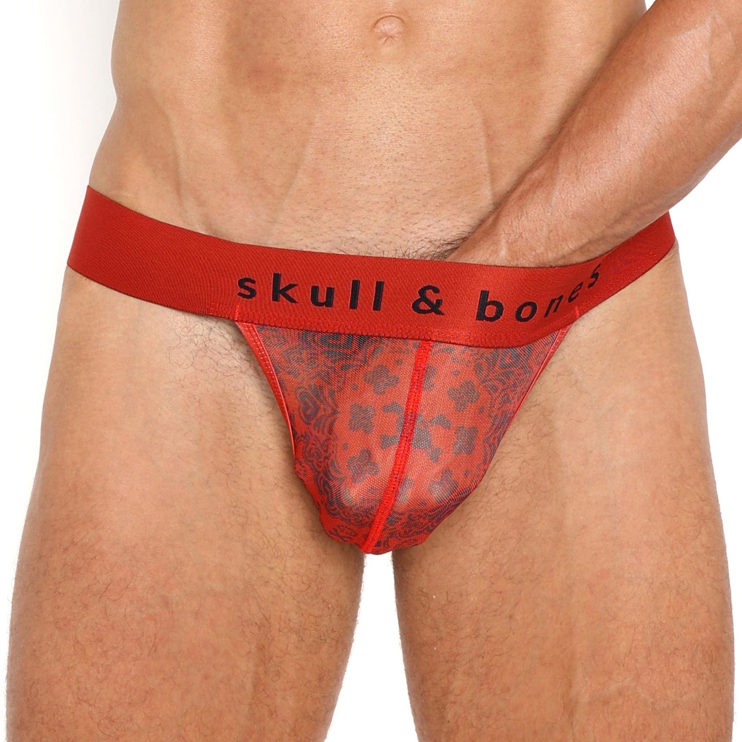 Skull & Bones Red Hearts Sheer Mesh thong