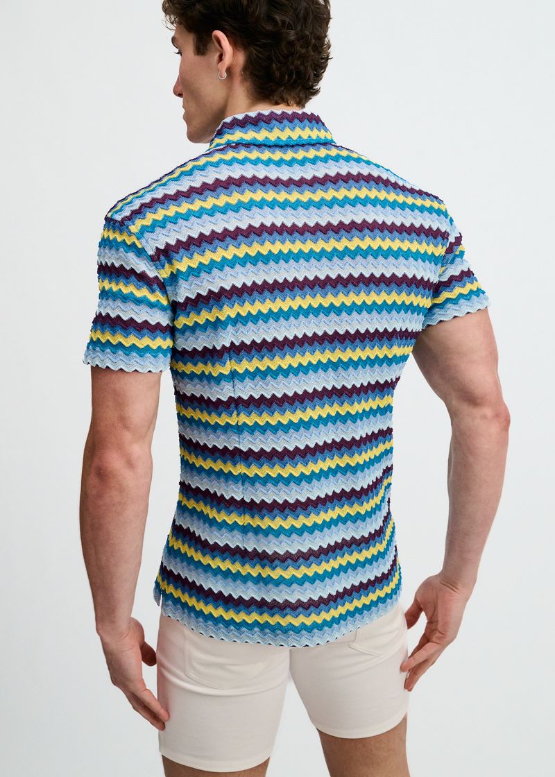 St33le Open Knit Chevron SS Shirt