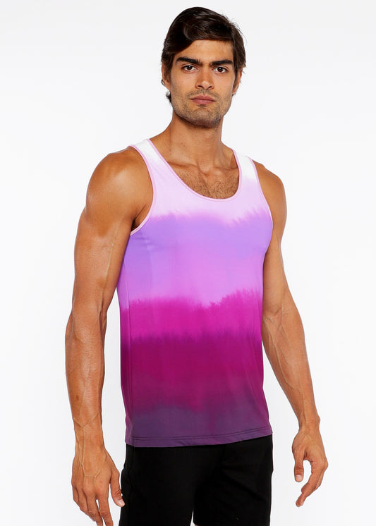 St33le Fuchsia Gradient Mesh Tank Top
