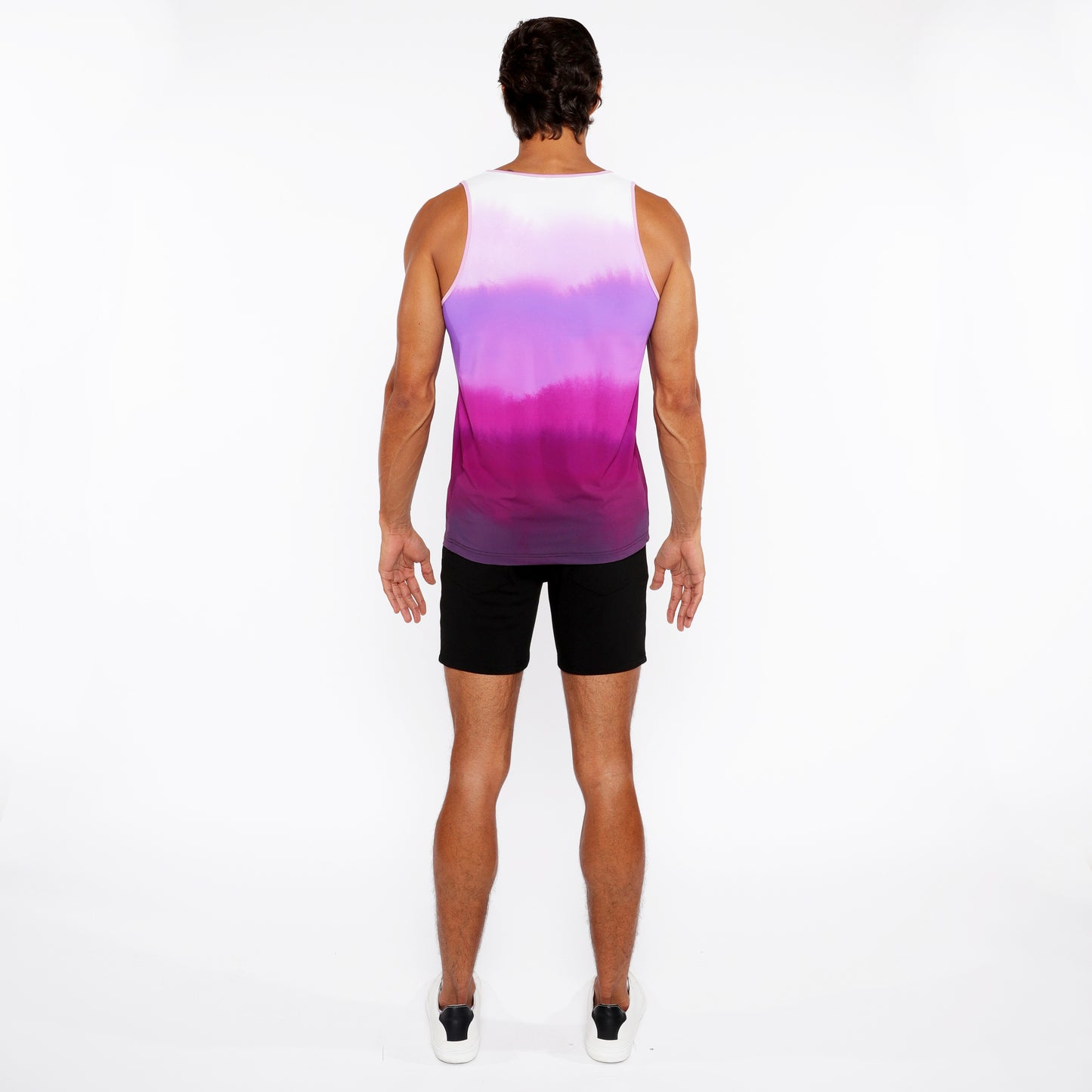 St33le Fuchsia Gradient Mesh Tank Top
