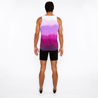 St33le Fuchsia Gradient Mesh Tank Top