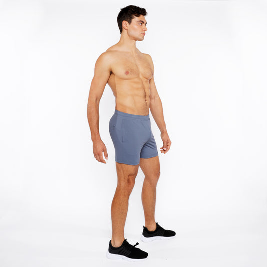 St33le Slate Grey Textured Mesh Performance Shorts