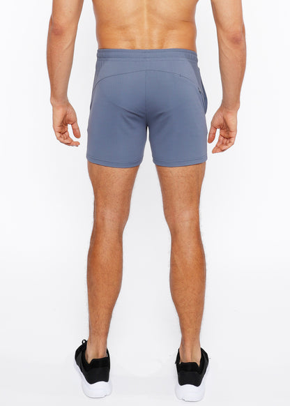 St33le Slate Grey Textured Mesh Performance Shorts