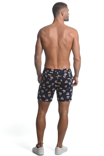 St33le Purple Floral Jacquard Short