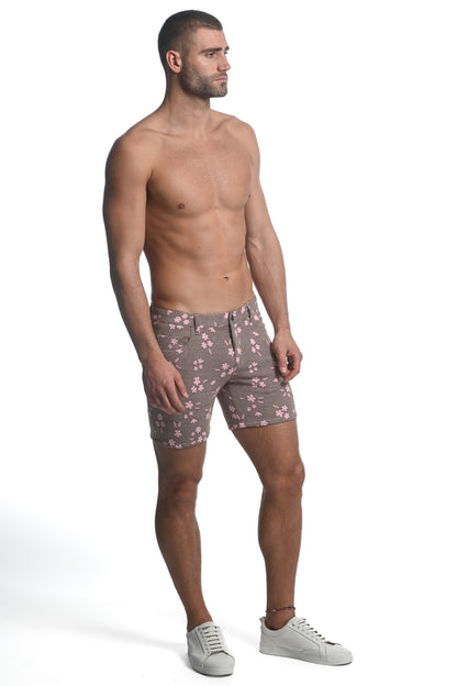 St33le Pink Houndstooth Jaquard Knit Short