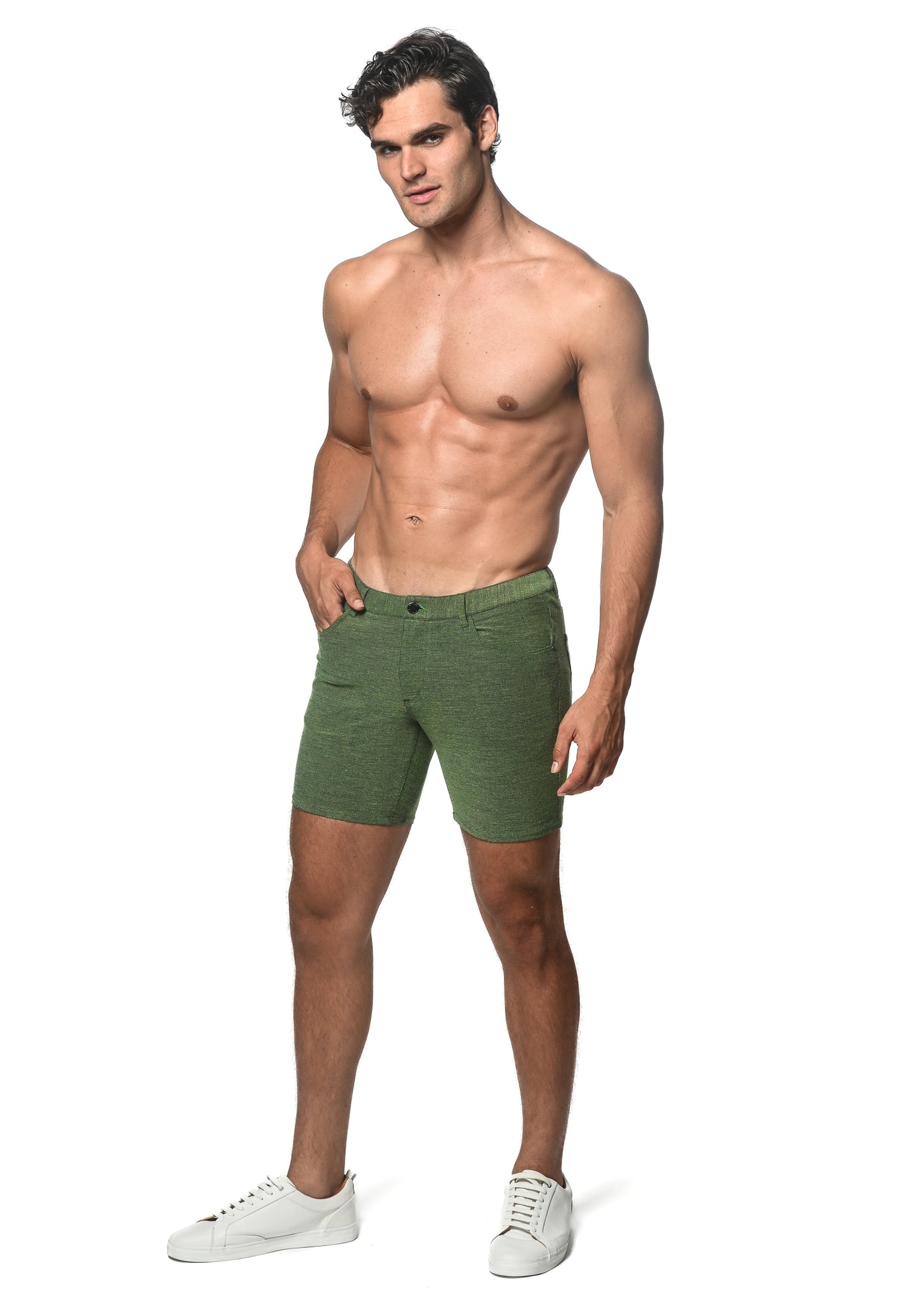 St33le Green Envy Loopback Knit Shorts