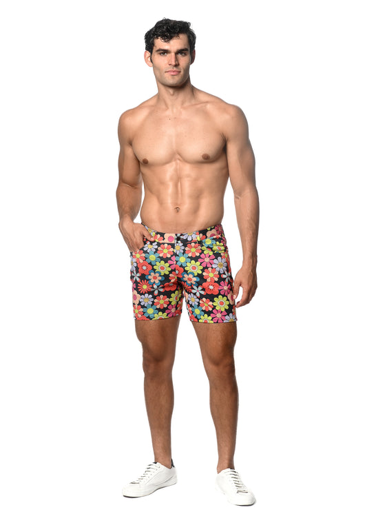 St33le Surf/Flame Floral Printed Knit Shorts